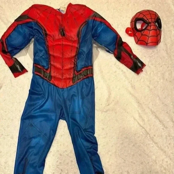 Puffed Spider man costume with premium mask Boys Medium (8-10) - Picture 2 of 4